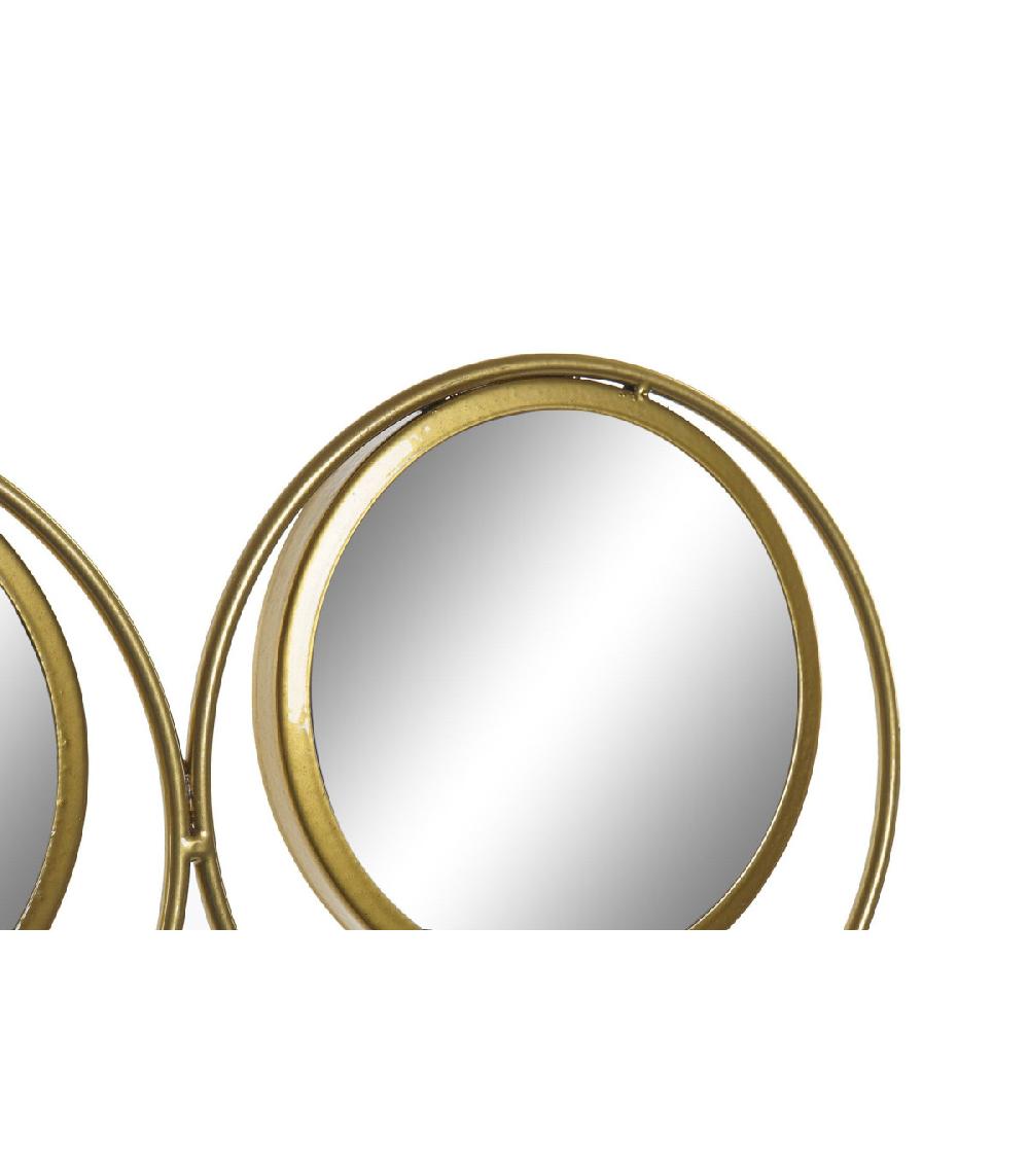 Wadiga Miroir En Métal Doré 9 Miroirs Ronds - 60x2x60cm