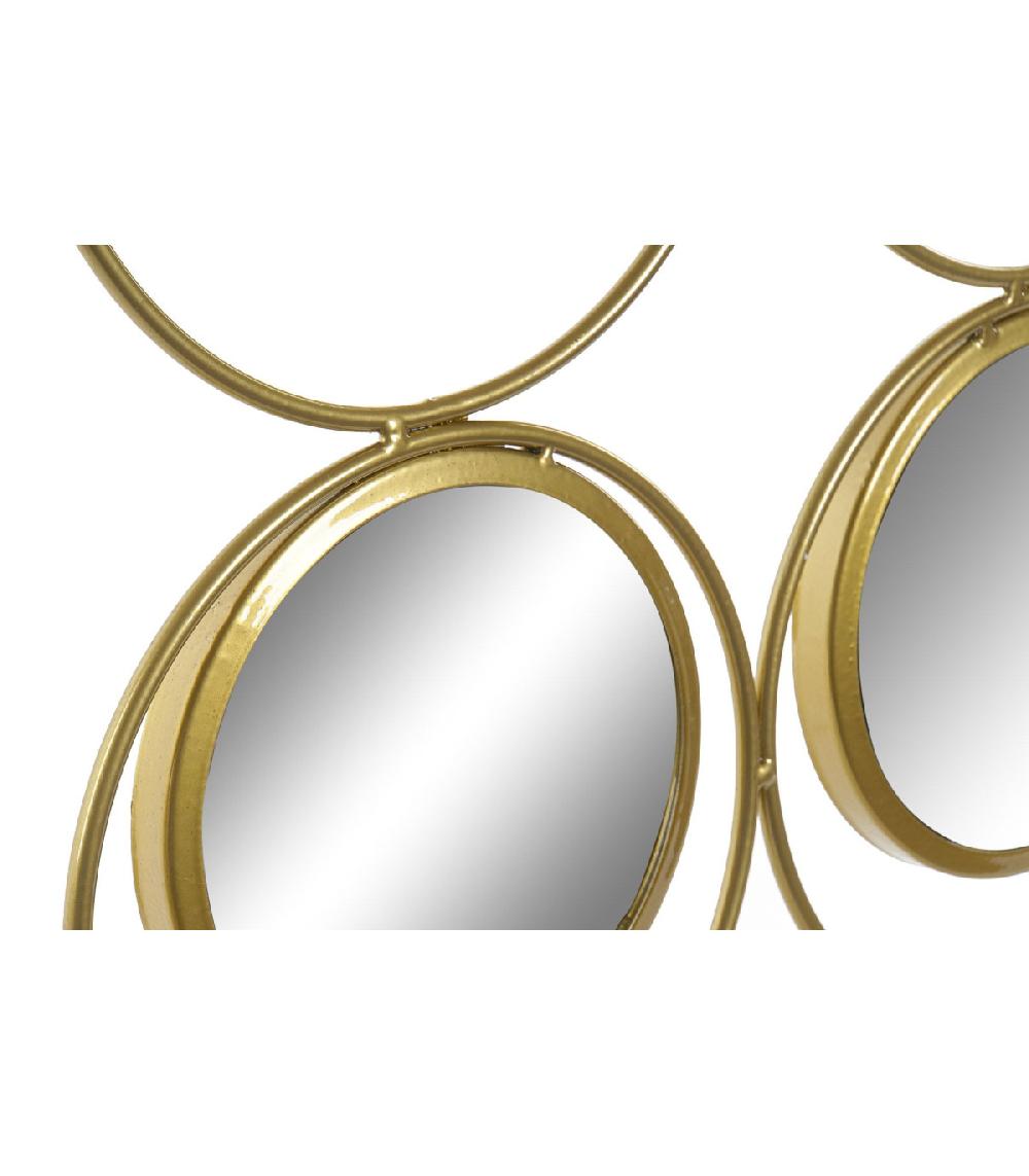 Wadiga Miroir En Métal Doré 9 Miroirs Ronds - 60x2x60cm