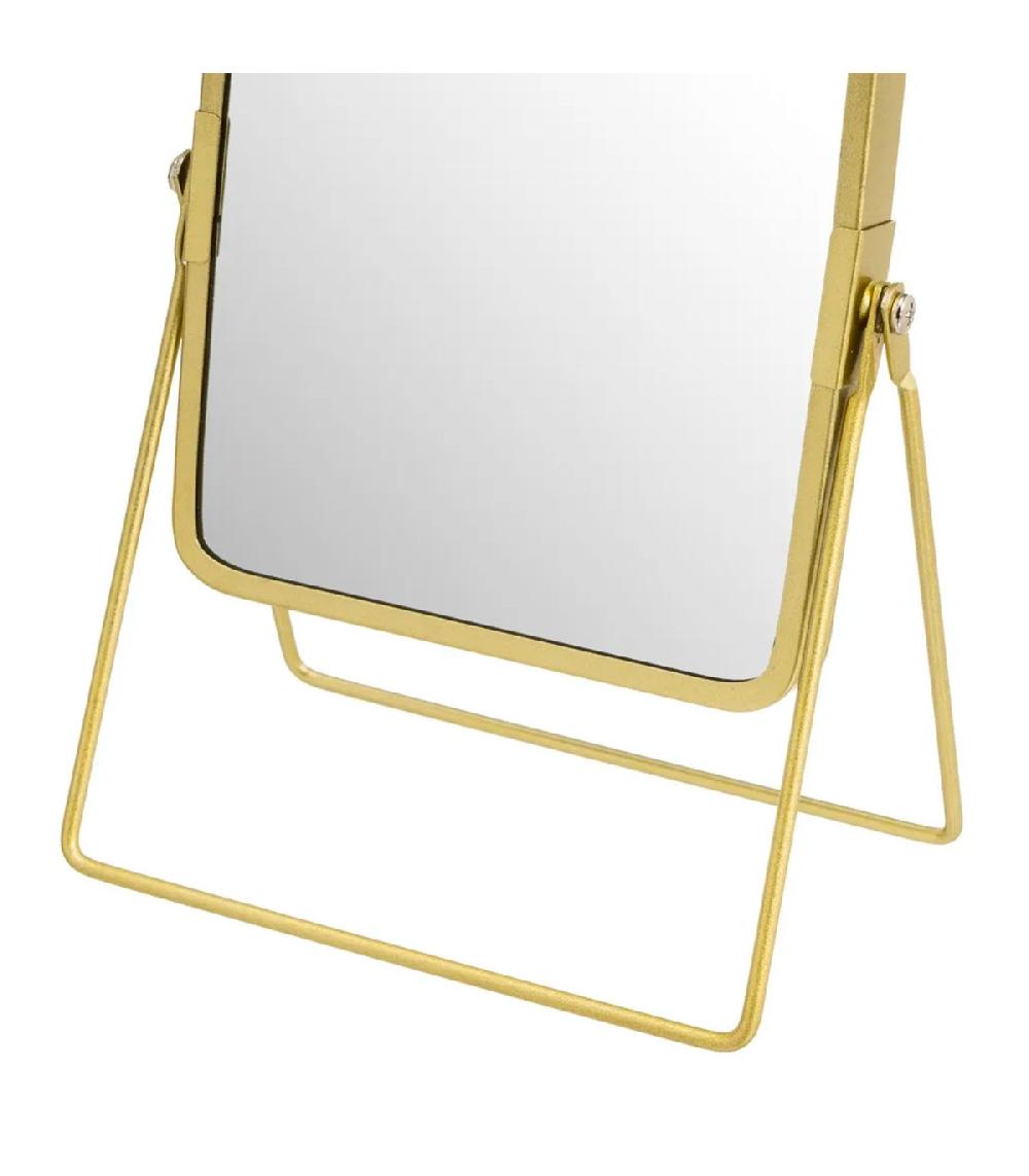 Wadiga Miroir Grossissant (x2) Double Face En Métal Doré 16x7.5x23cm