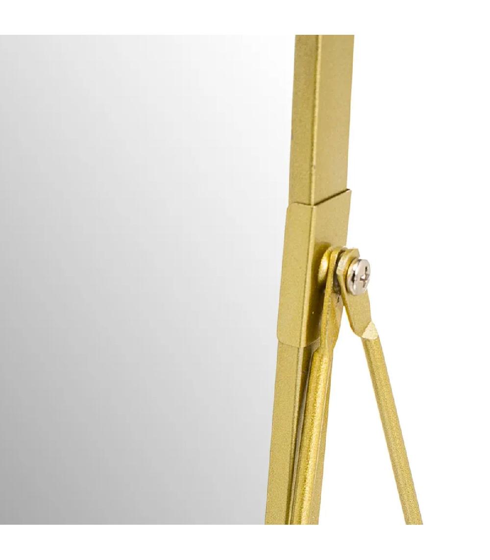 Wadiga Miroir Grossissant (x2) Double Face En Métal Doré 16x7.5x23cm