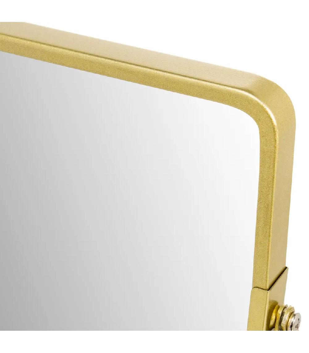 Wadiga Miroir Grossissant (x2) Double Face En Métal Doré 16x7.5x23cm