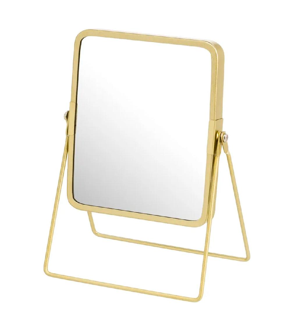 wadiga Miroir grossissant (x2) double face en métal doré 16x7.5x23cm
