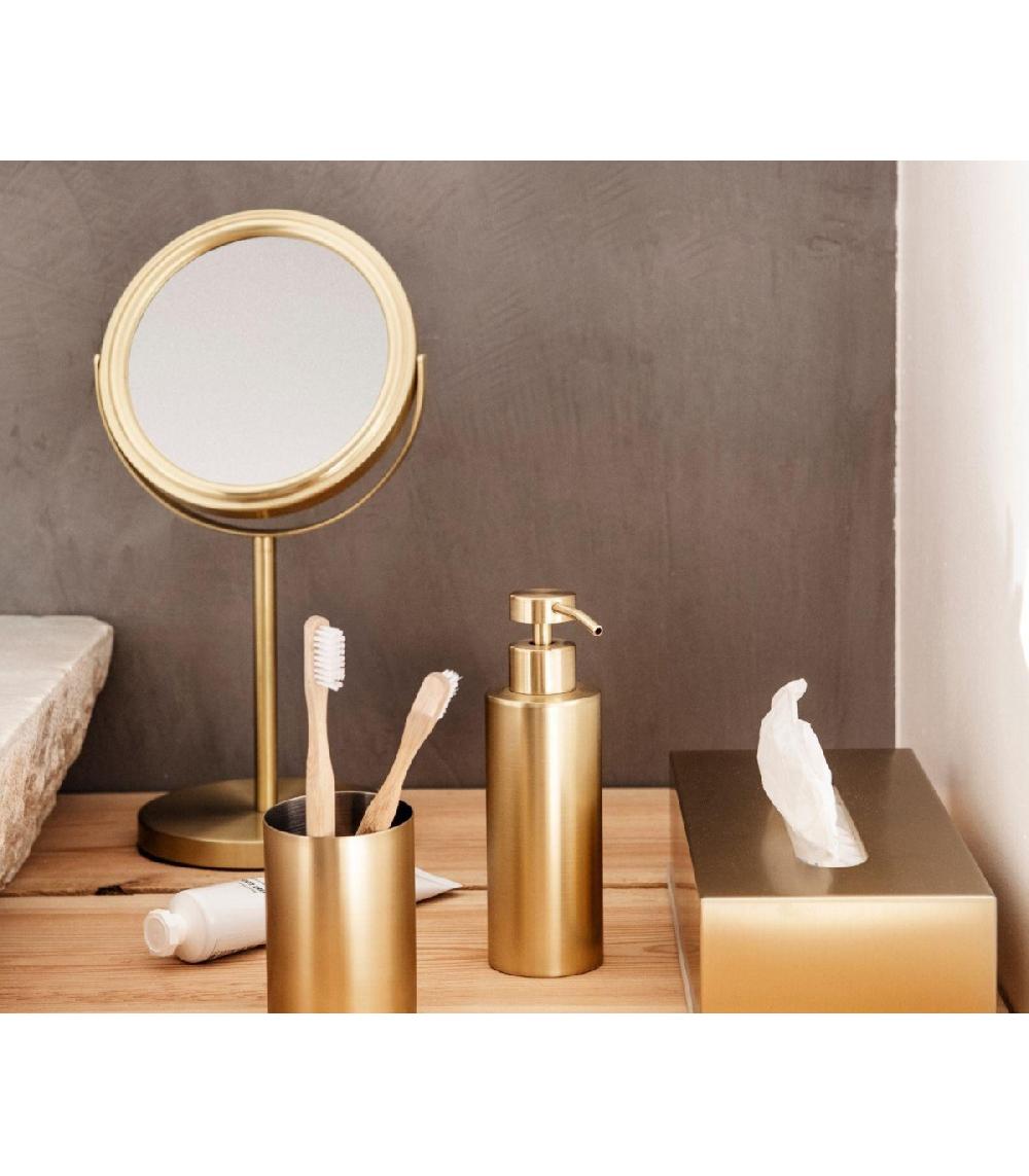Wadiga Miroir Grossissant (x5) Double Face En Métal Doré