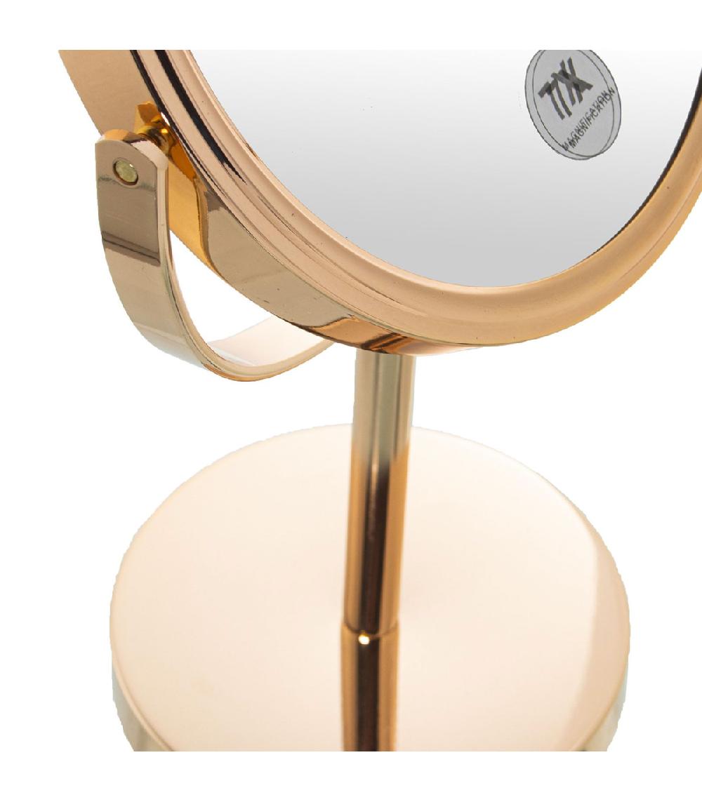 Wadiga Miroir Grossissant (x7) Double Face En Métal Doré 18x12x33cm