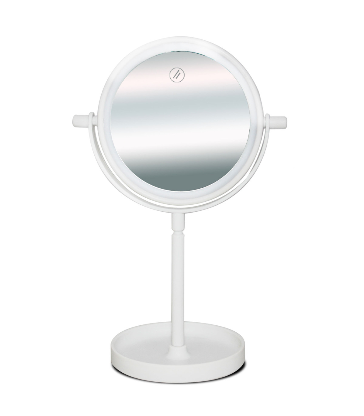 Wadiga Miroir Lumineux Led Orientable Sur Pied Blanc