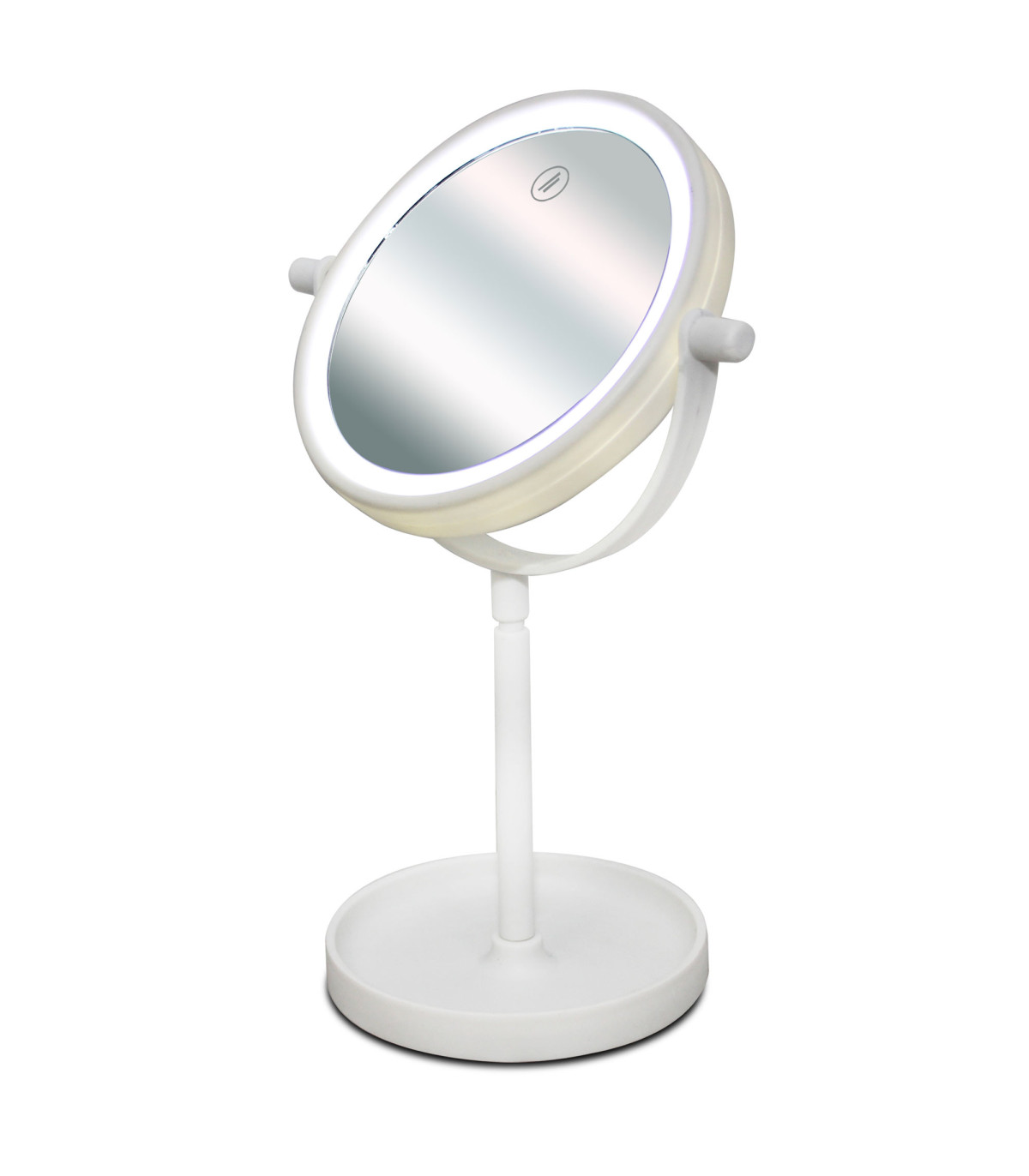 wadiga Miroir lumineux led orientable sur pied blanc