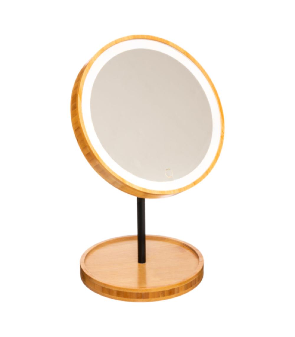 wadiga Miroir lumineux led orientable sur pied - diamètre 18.9cm