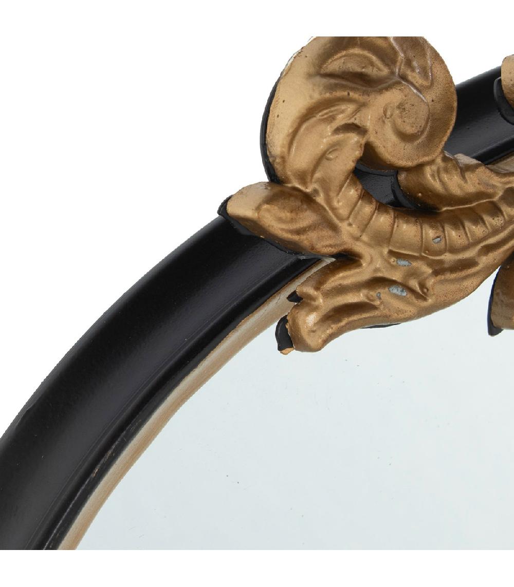 Wadiga Miroir Mural En Métal Noir Et Doré 50x3.5x82cm