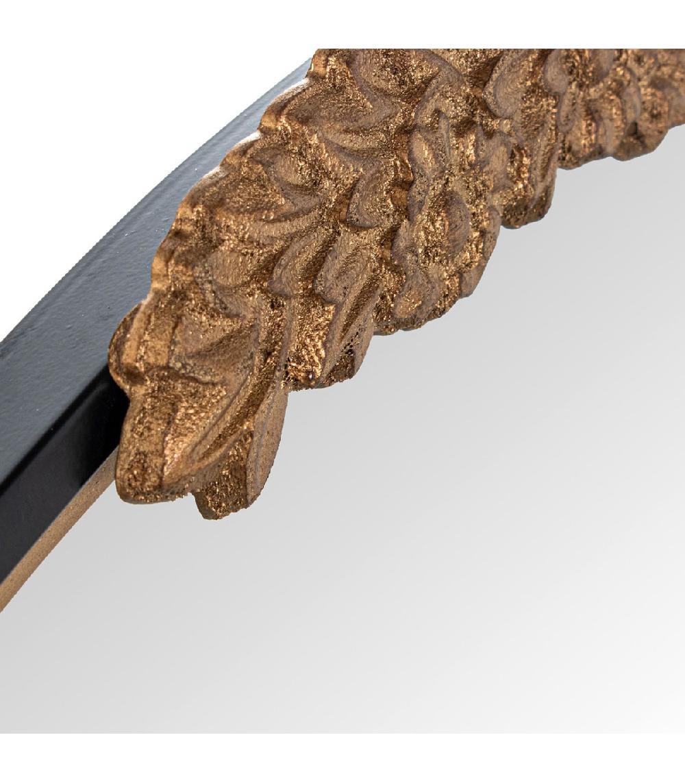 Wadiga Miroir Mural En Métal Noir Et Doré 92x2.5x63cm