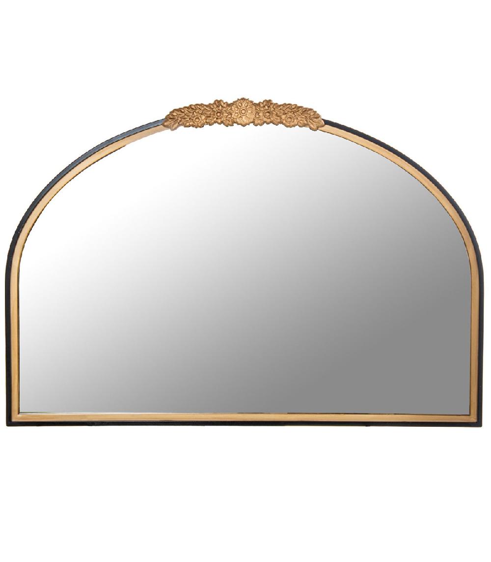 wadiga Miroir mural en métal noir et doré 92x2.5x63cm