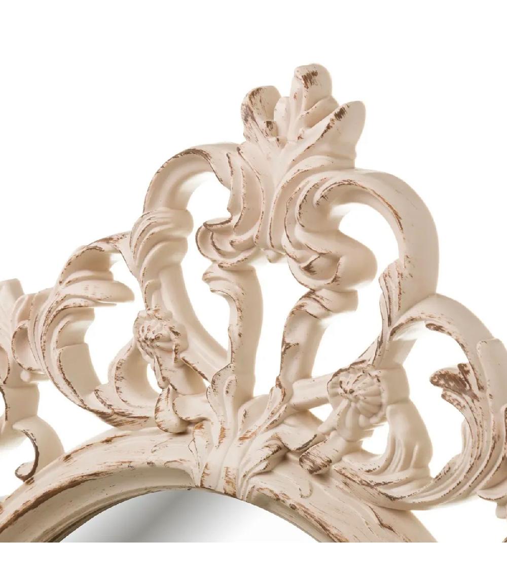 Wadiga Miroir Mural Ovale Avec Moulures En Polypropylène Beige 50x3x71cm