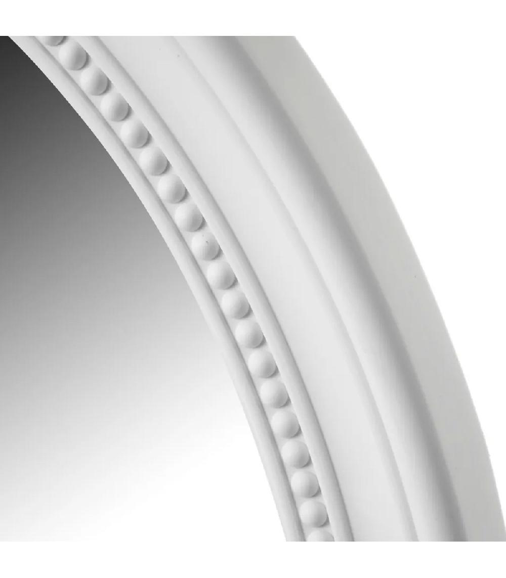 Wadiga Miroir Mural Ovale Moulures En Polypropylène Blanc 55x3.5x70cm