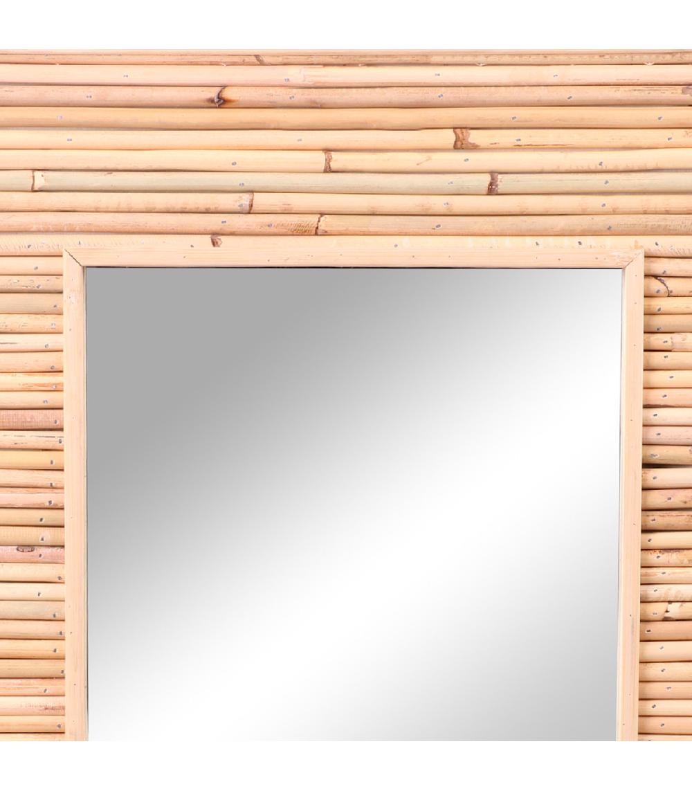 Wadiga Miroir Mural Rectangulaire En Bambou Et Rotin 45x55cm