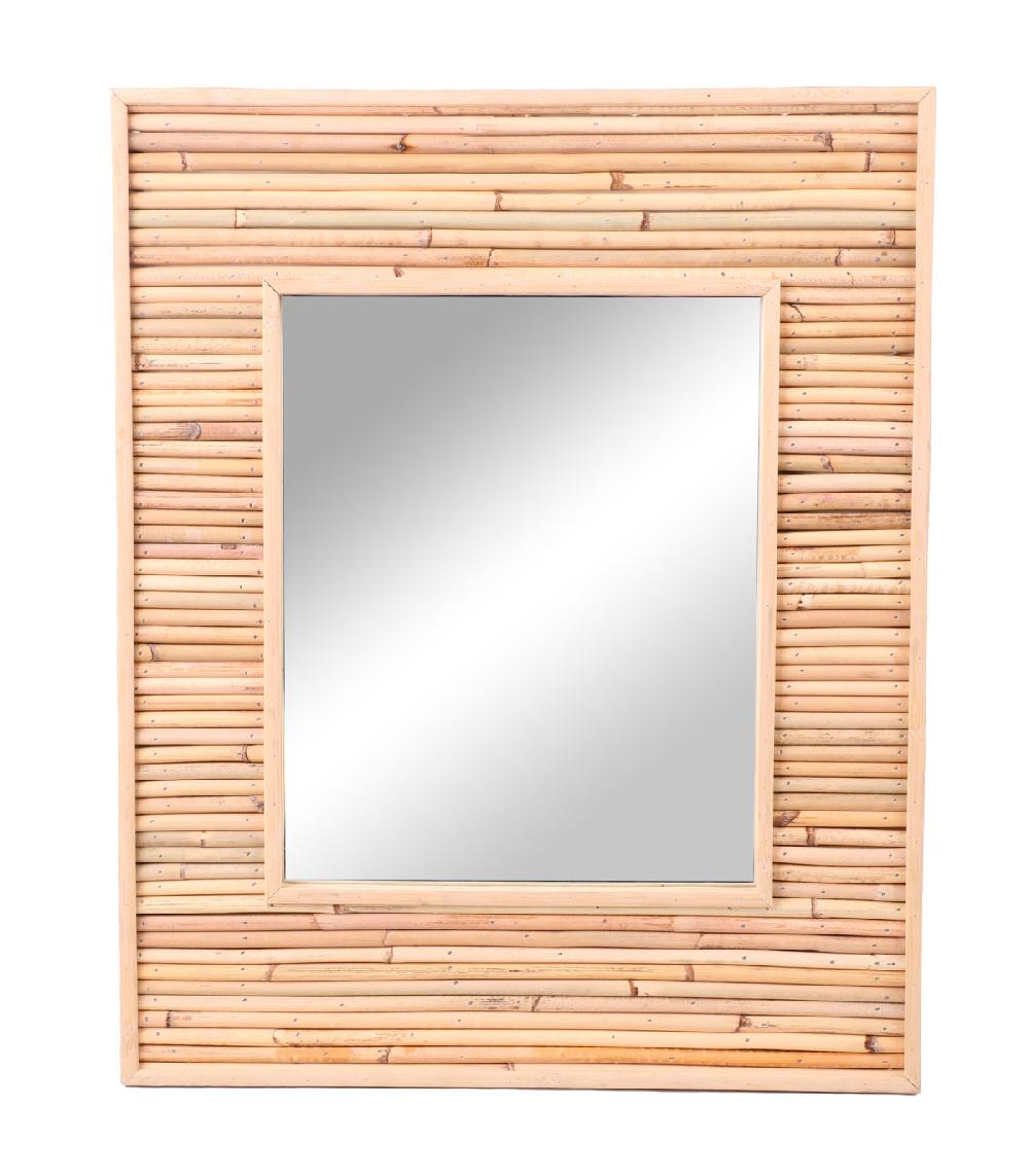 wadiga Miroir mural rectangulaire en bambou et rotin 45x55cm