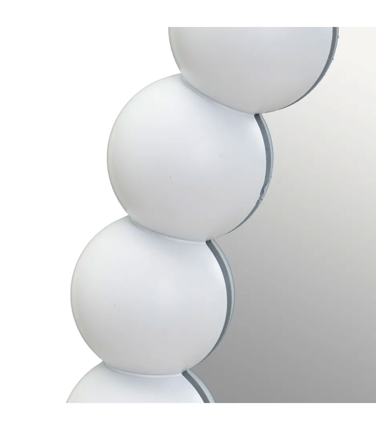 Wadiga Miroir Mural Rond En Polypropylène Blanc 50x50x3cm