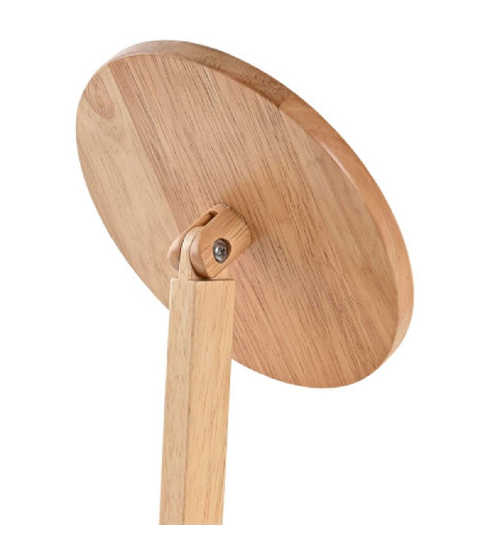 Wadiga Miroir Orientable Sur Pied En Bois D'hévéa 15x12x22.5cm