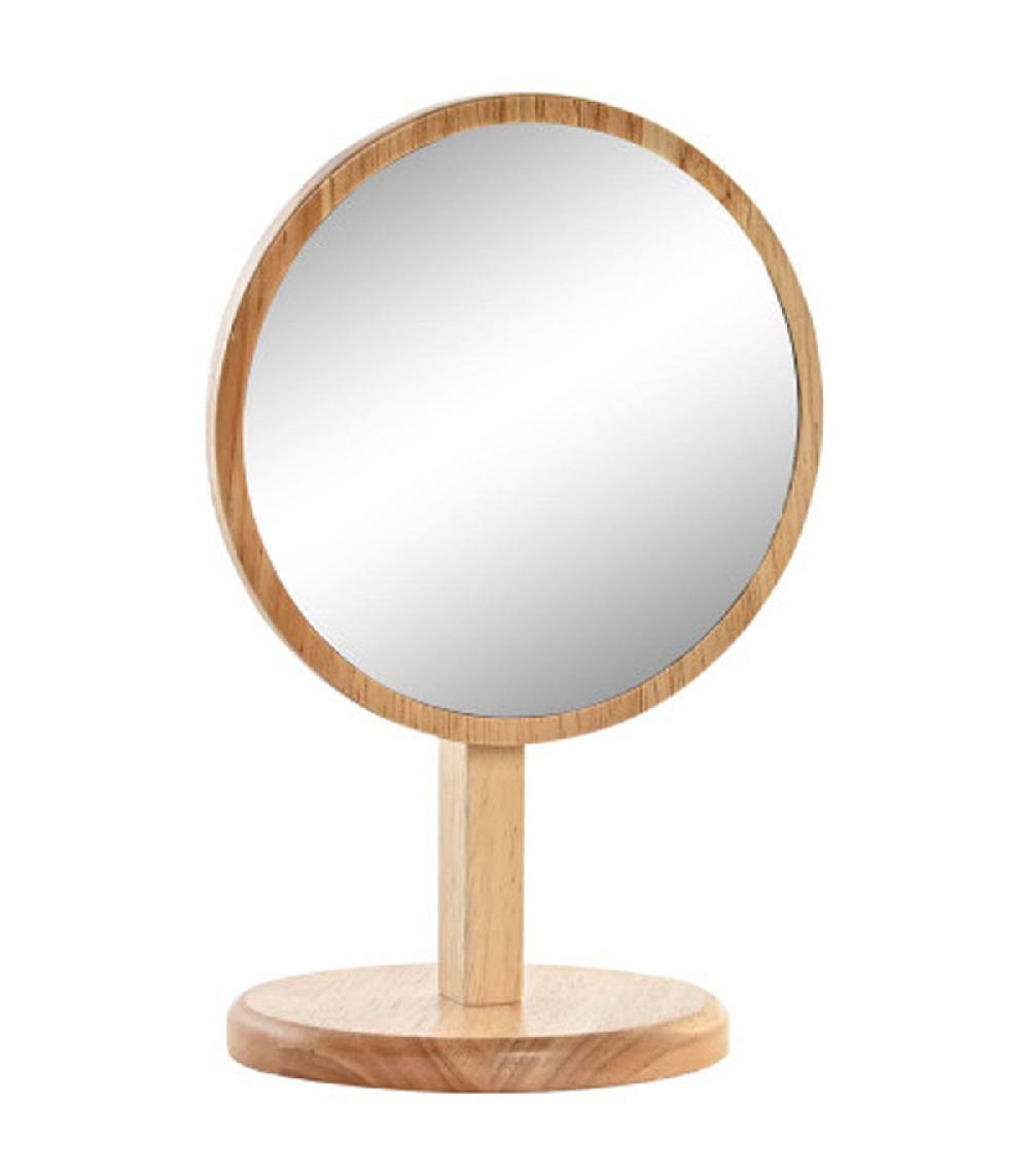 wadiga Miroir orientable sur pied en bois d'hévéa 15x12x22.5cm