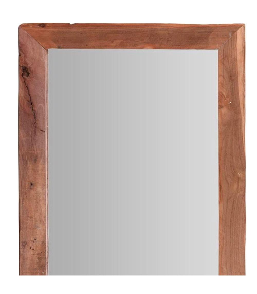 Wadiga Miroir Rectangulaire En Bois Teck Recyclé Rustique 100x70x2.5cm