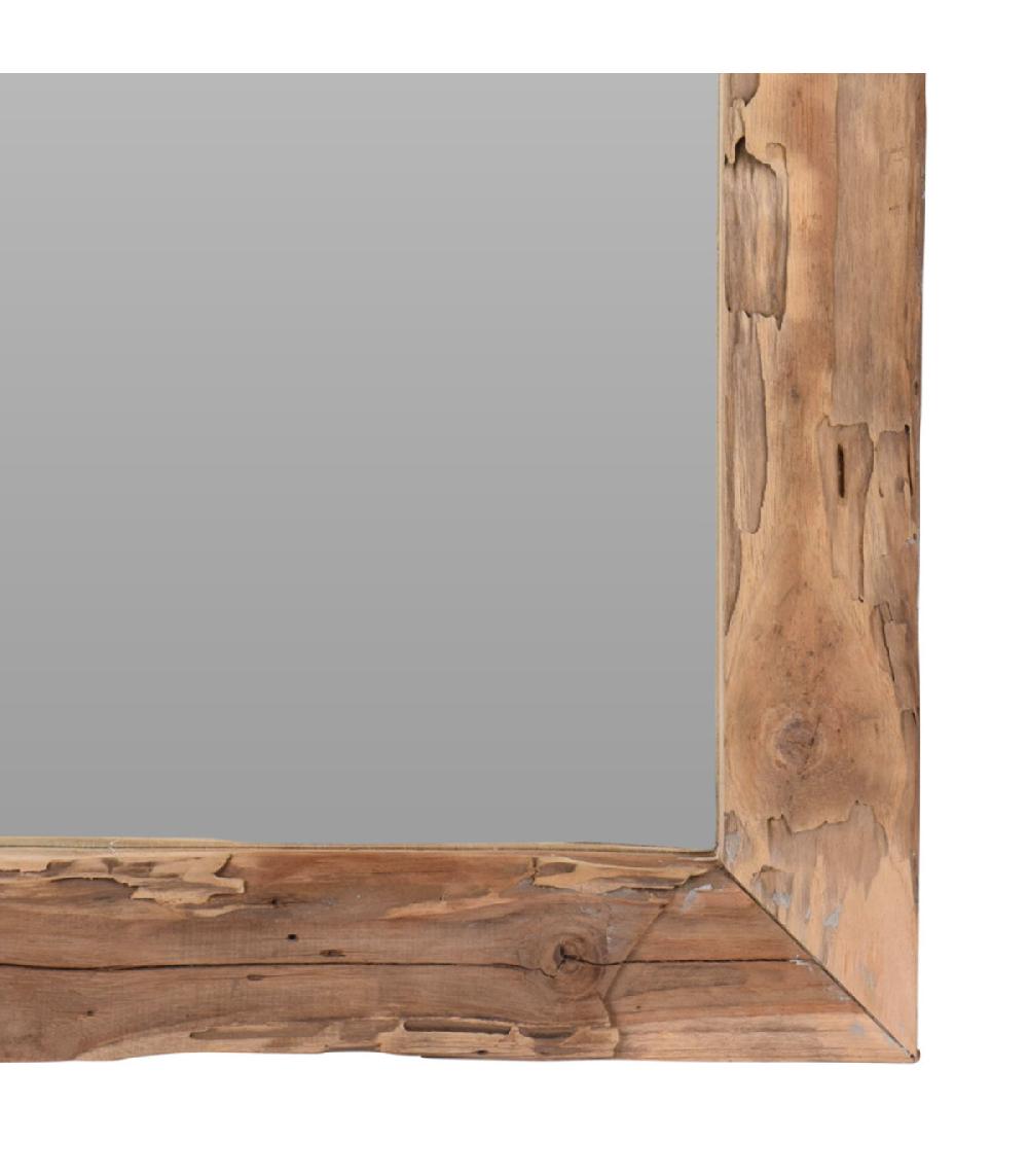 Wadiga Miroir Rectangulaire En Bois Teck Recyclé Rustique 50x70x2.5cm