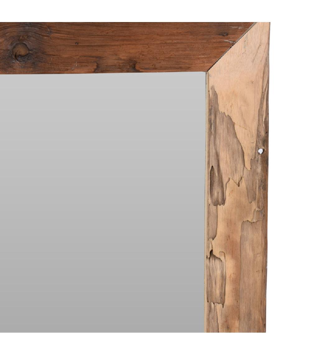 Wadiga Miroir Rectangulaire En Bois Teck Recyclé Rustique 50x70x2.5cm