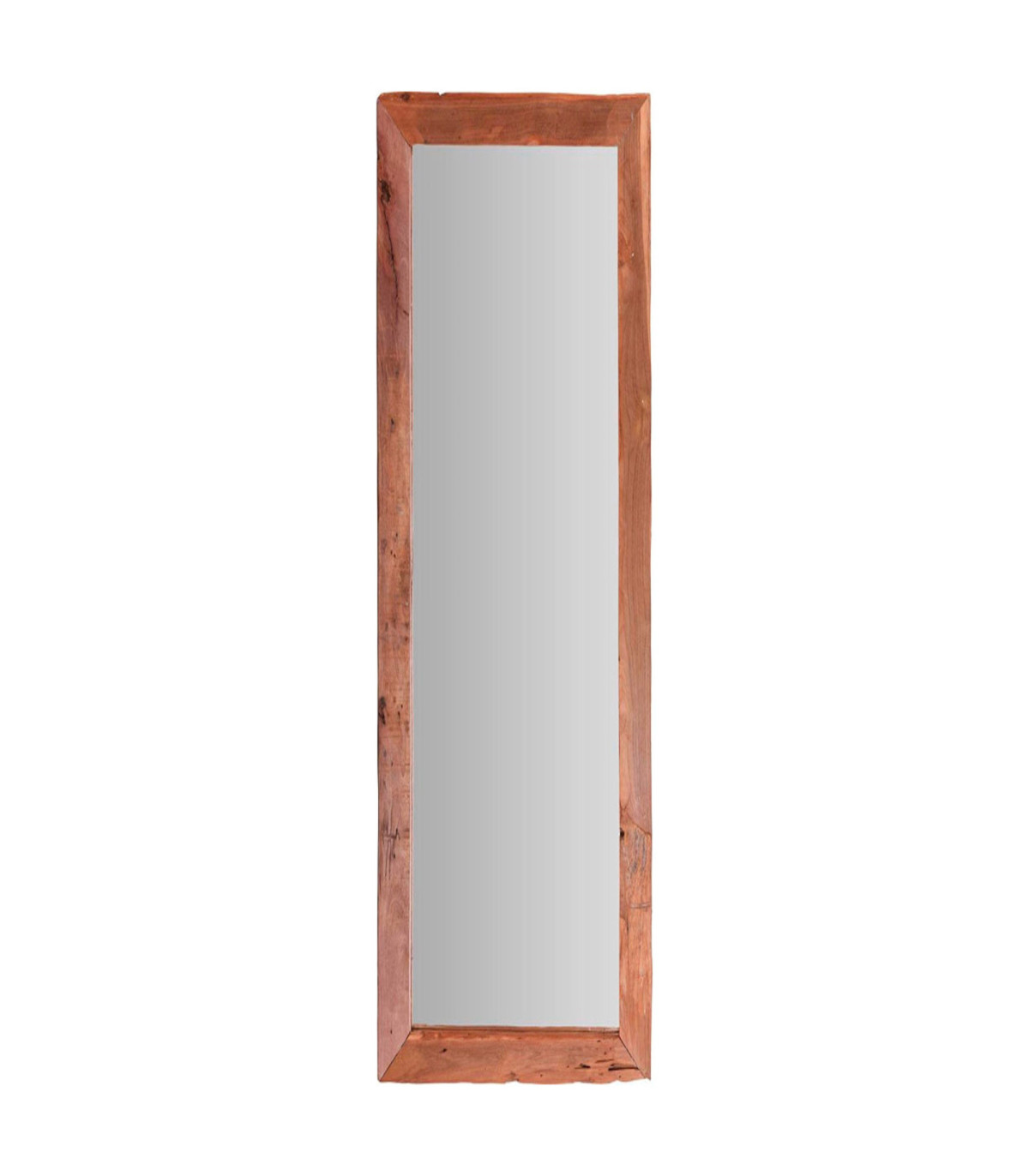 wadiga Miroir rectangulaire en bois teck recyclé rustique 160x70x2.5cm