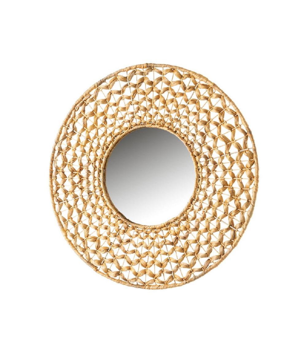 wadiga Miroir rond jacinthe d'eau naturelle - Diamètre 55cm