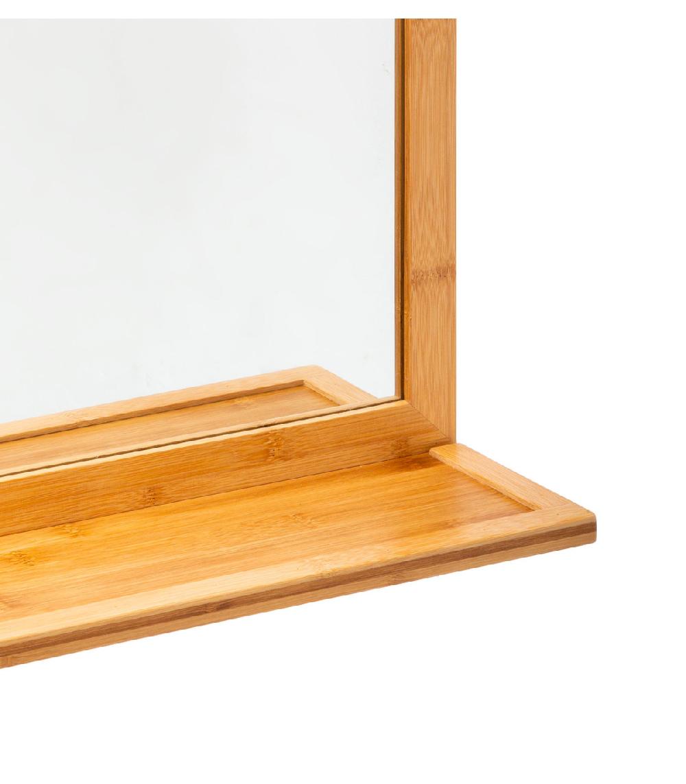 Wadiga Miroir Salle De Bain Bambou Avec Tablette - 47.5x13.5x51.3cm
