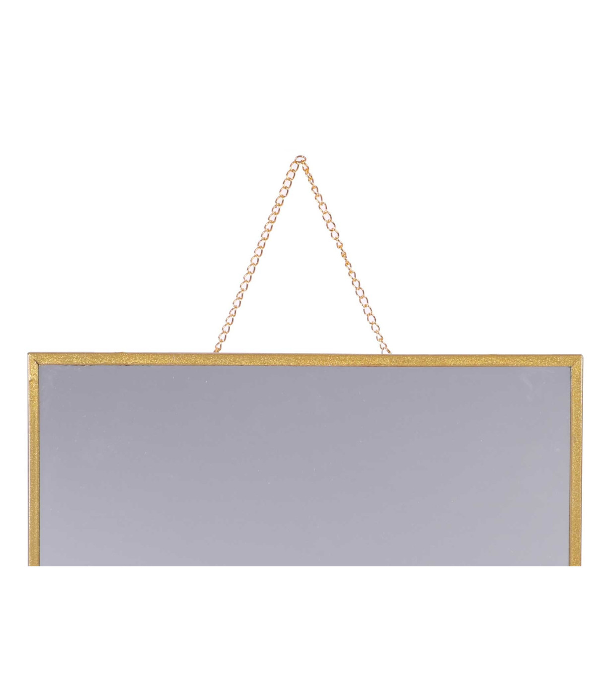 Wadiga Miroir Suspendu Avec Chaînette Carré En Métal Doré - 30x30cm