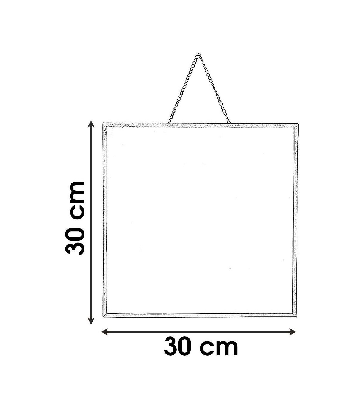 Wadiga Miroir Suspendu Avec Chaînette Carré En Métal Doré - 30x30cm