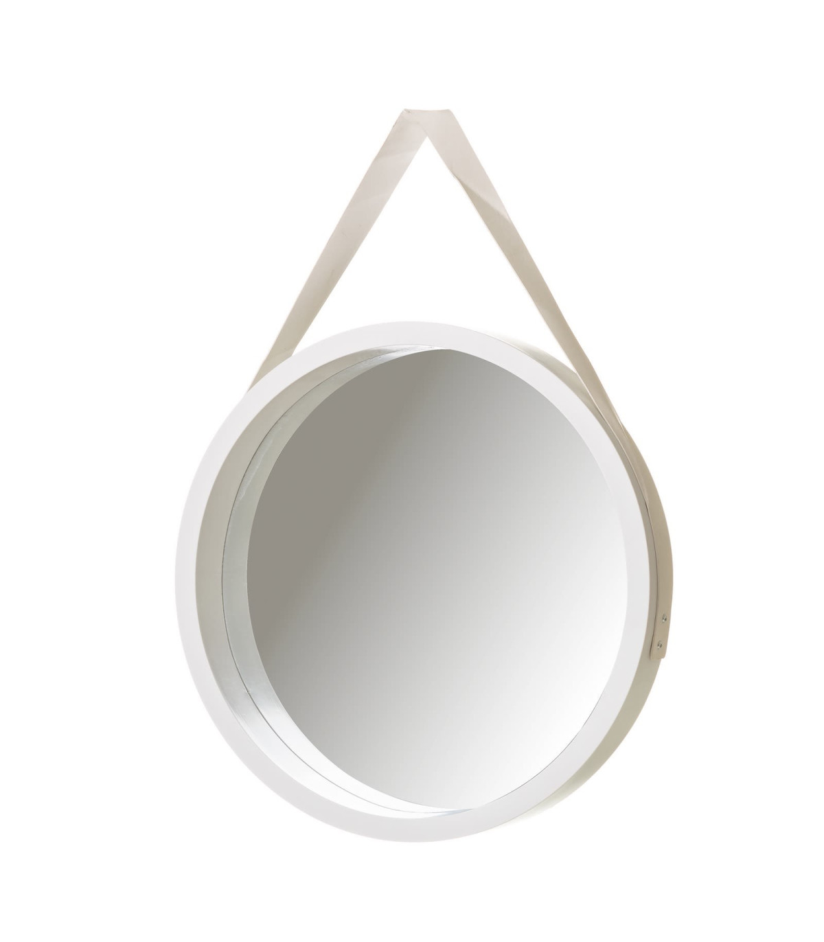 wadiga Miroir Suspendu Rond Blanc en Polypropylène - Diamètre 40cm