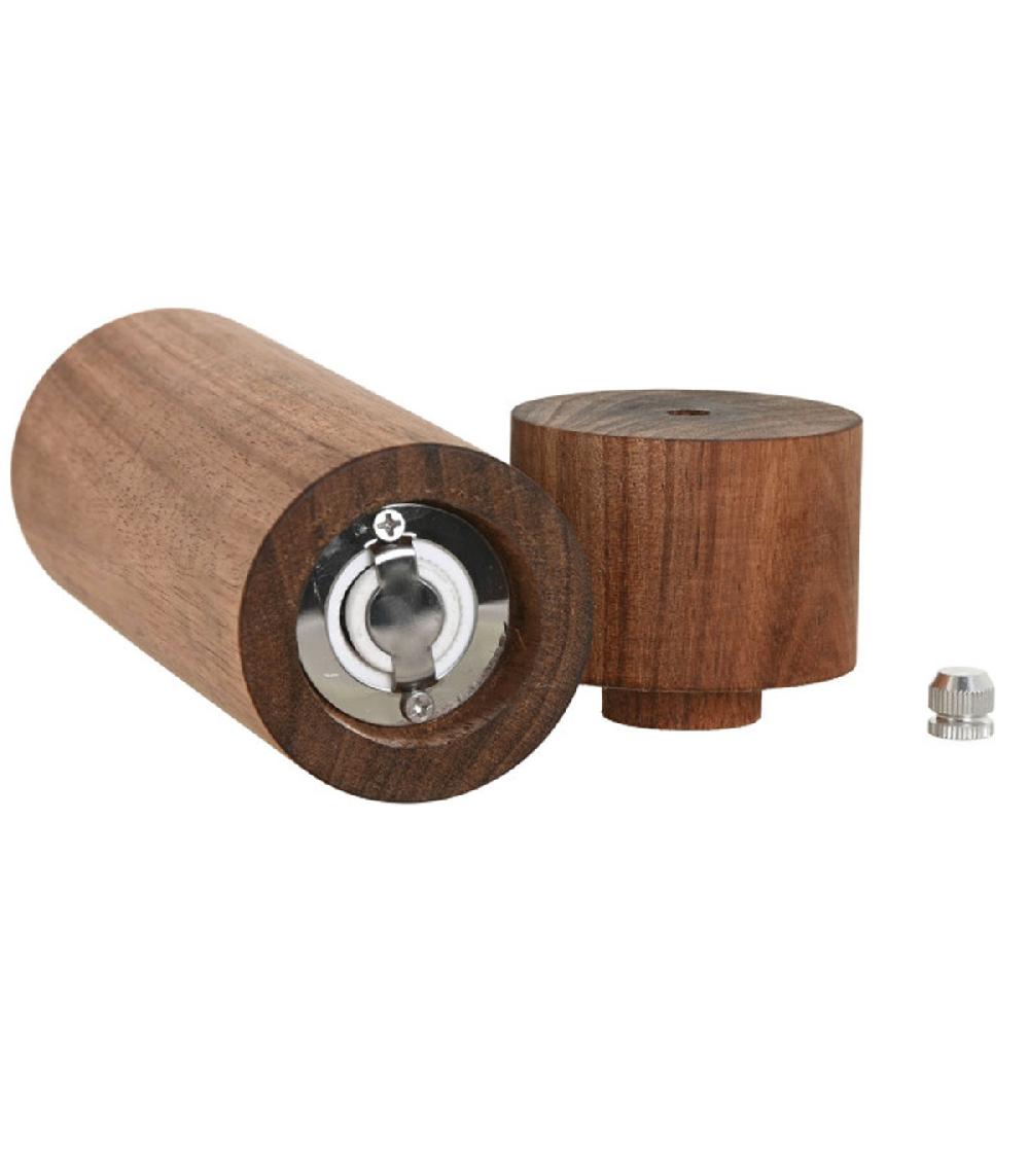 Wadiga Moulin à Poivre En Bois D'acacia Et Aluminium 6x6x21.5cm
