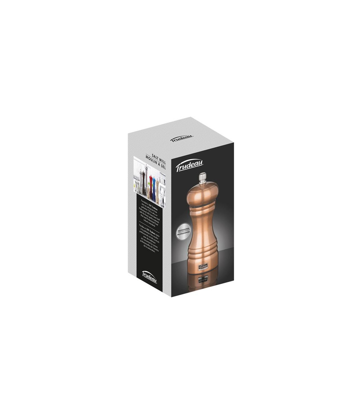 Wadiga Moulin à Sel Professionnel En Inox Finition Cuivre