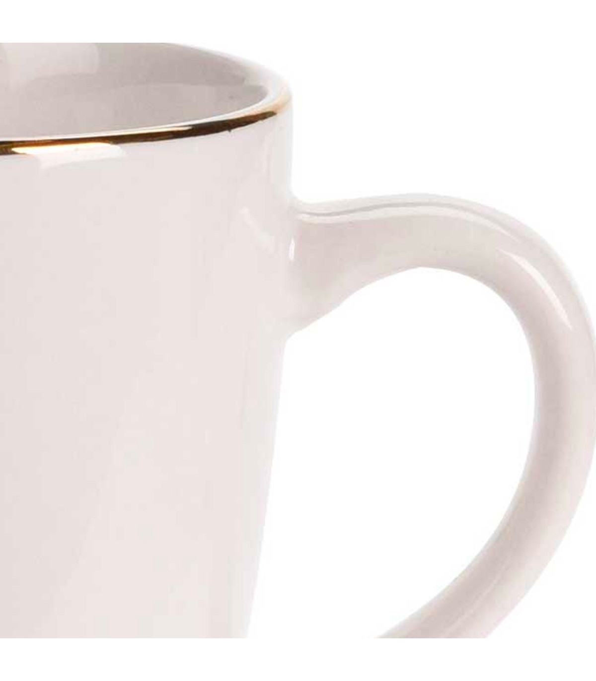 Wadiga Mug En Porcelaine Blanche Et Liseré Doré 34cl