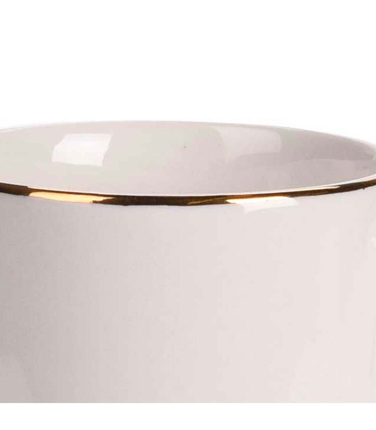 Wadiga Mug En Porcelaine Blanche Et Liseré Doré 34cl