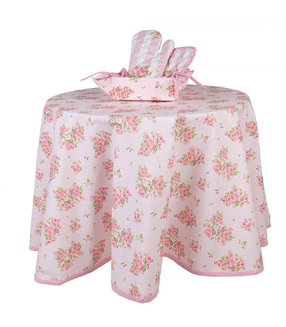 Wadiga Nappe Ronde 100% Coton Motif Fleuri Roses 170cm