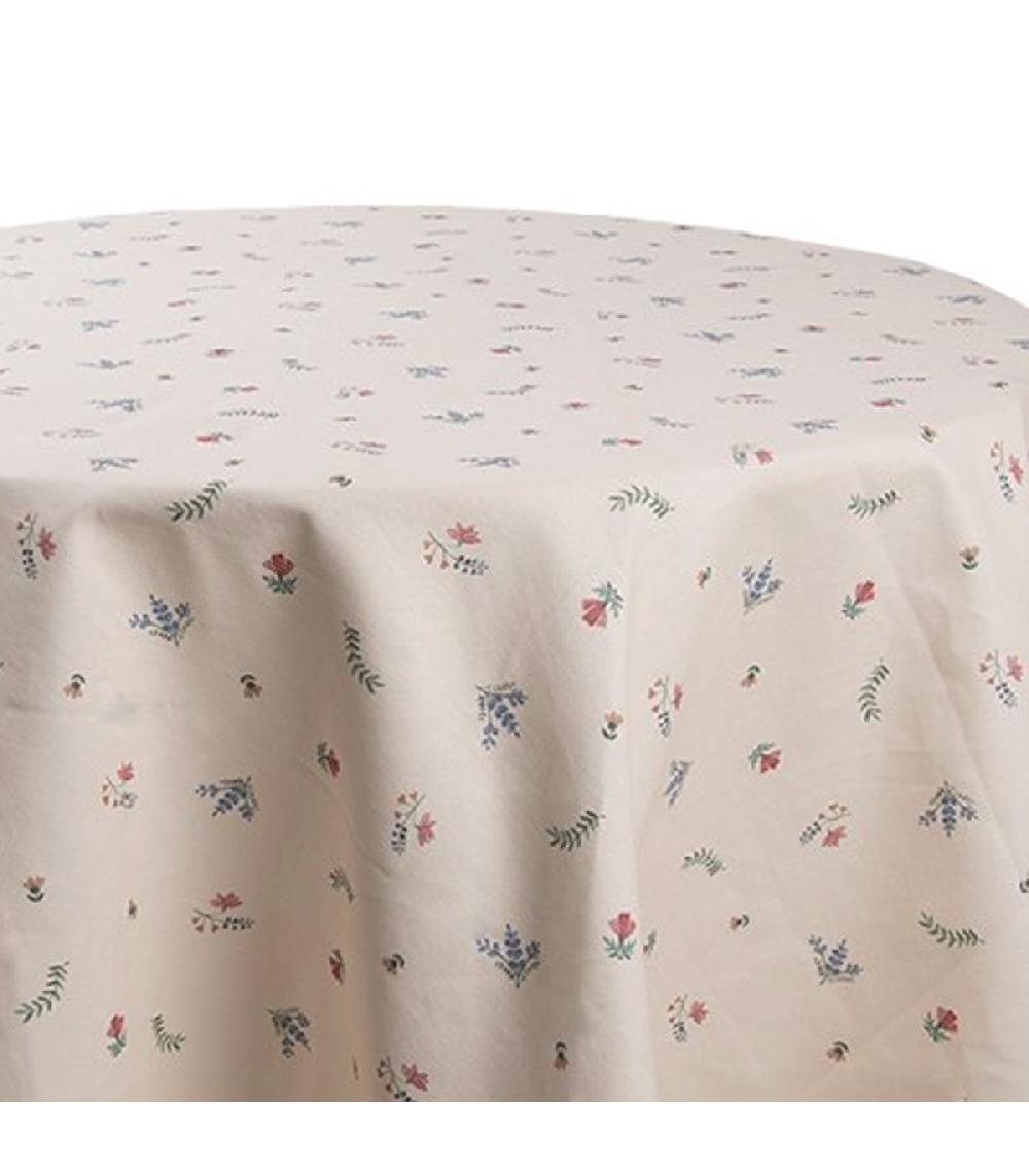 Wadiga Nappe Ronde 100% Coton Motif Fleurs Poule Et Coq 170cm