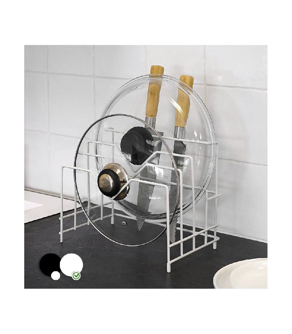 Wadiga Organisateur Cuisine Métal Blanc Couvercles Et Poêles