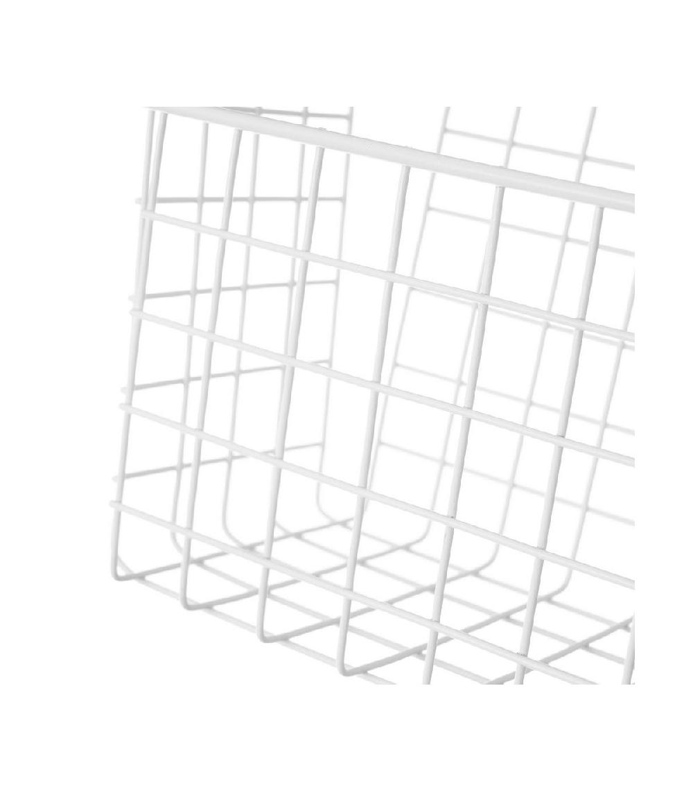 Wadiga Organisateur Cuisine Métal Blanc Panier De Porte - 26x17x28cm