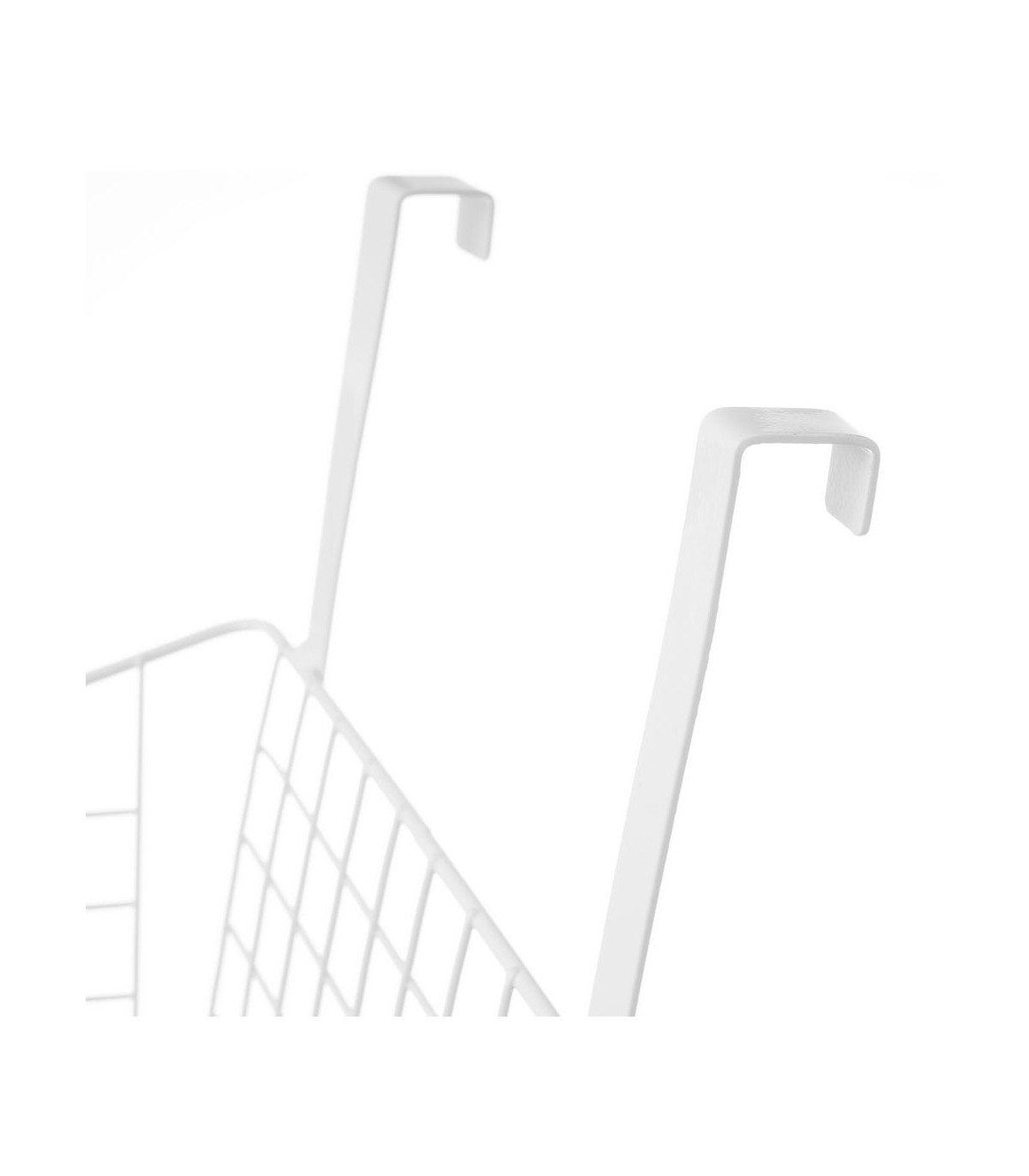 Wadiga Organisateur Cuisine Métal Blanc Panier De Porte - 26x17x28cm