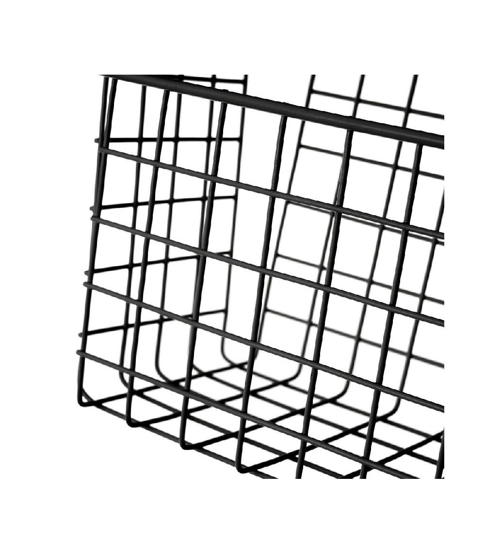 Wadiga Organisateur Cuisine Métal Noir Panier De Porte - 28x12x22.5cm