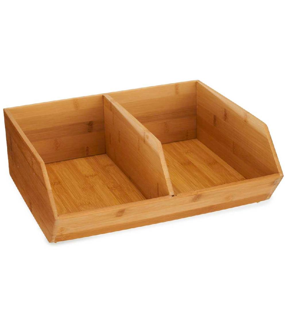 wadiga Organisateur de cuisine double en bambou 31x34.5x13cm