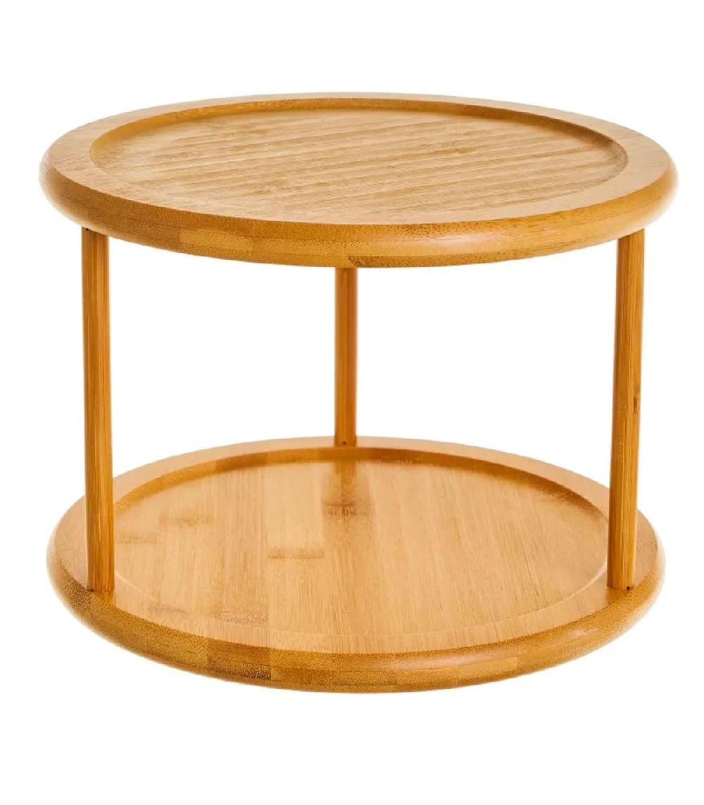 wadiga Organisateur de cuisine double plateau rotatif 25x25x18.5cm