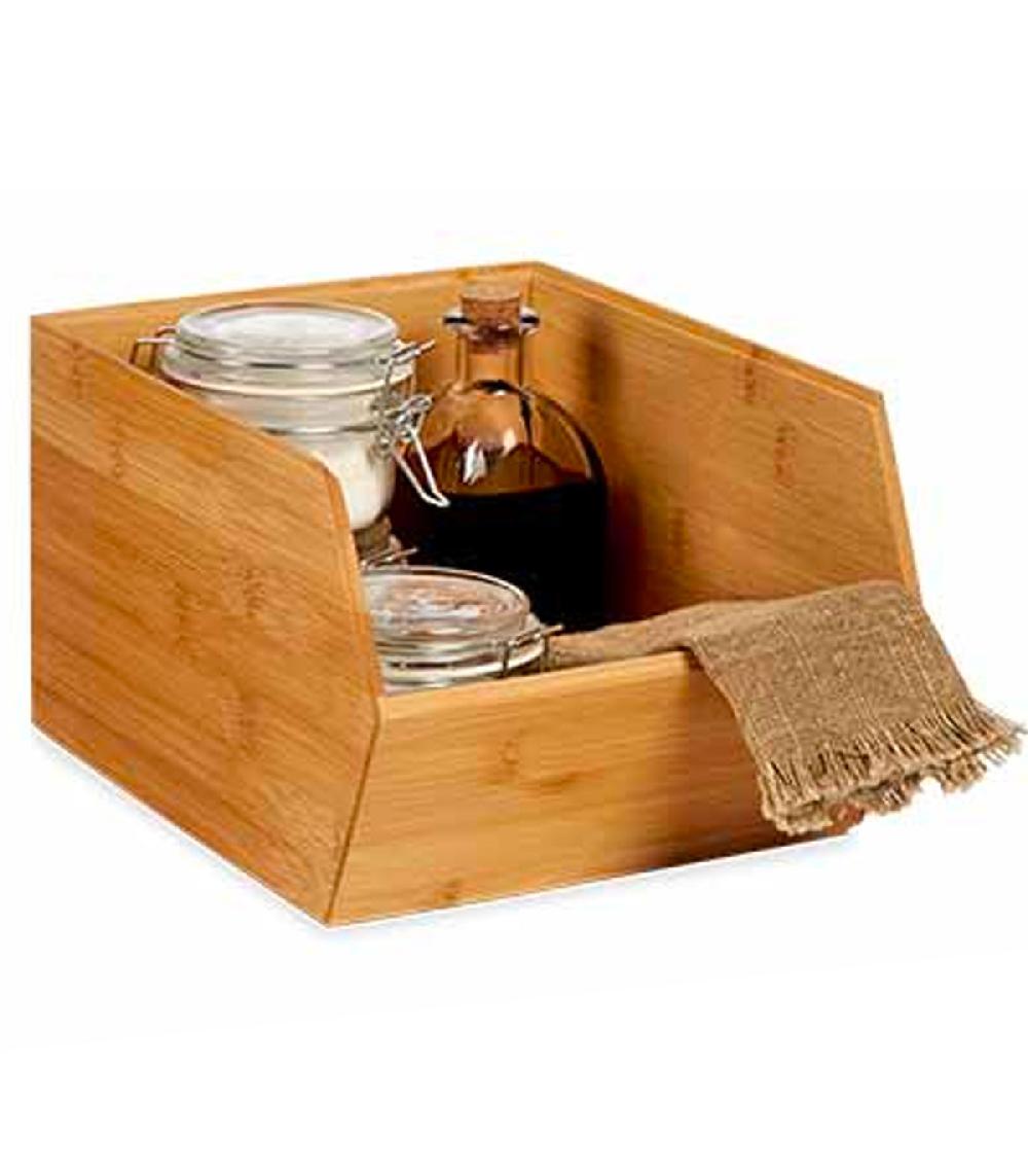 Wadiga Organisateur De Cuisine Empilable En Bambou 25x20x15cm