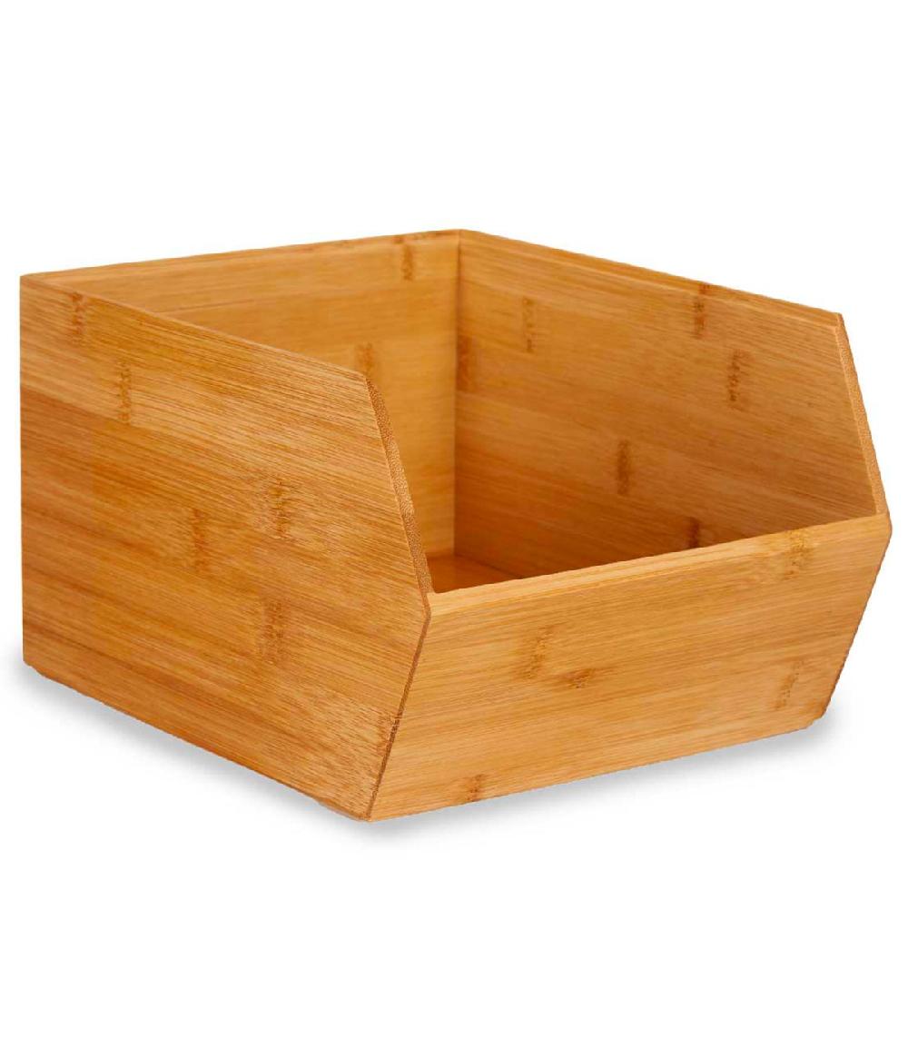 wadiga Organisateur de cuisine empilable en bambou 25x20x15cm