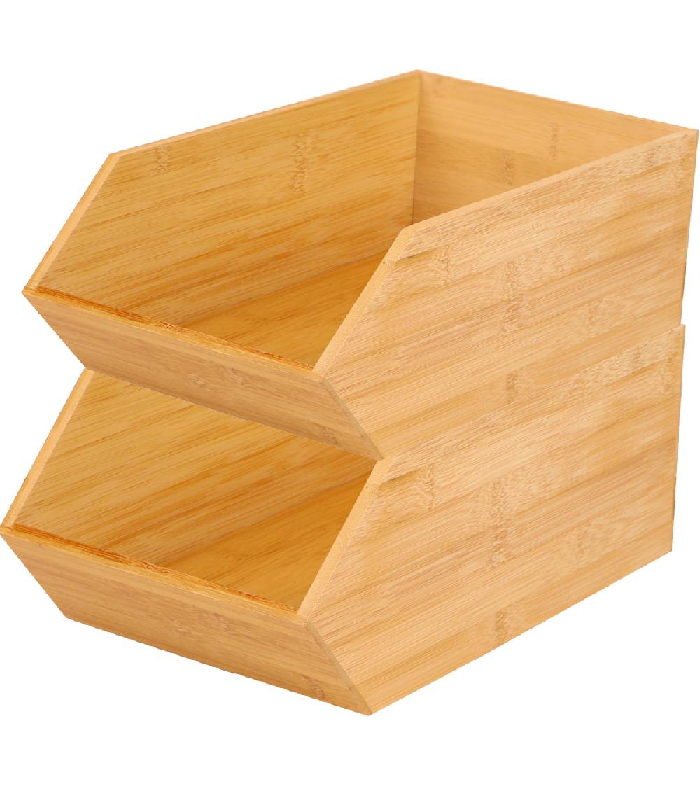 Wadiga Organisateur De Cuisine Empilable En Bambou 31x18x12cm