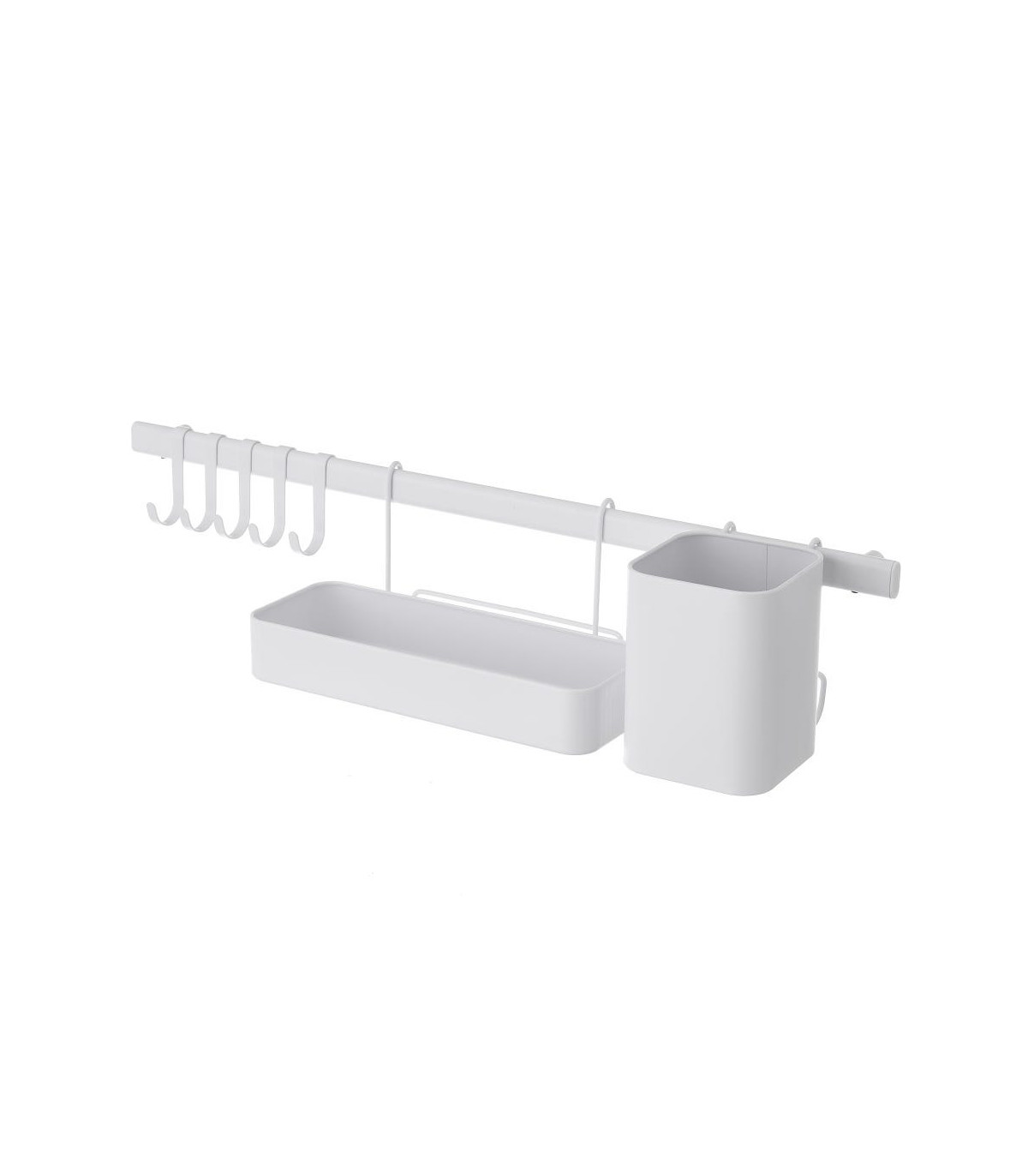wadiga Organisateur de cuisine mural en métal blanc - 60cm