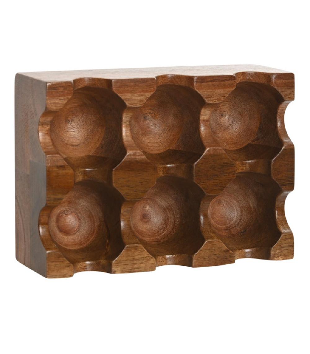 Wadiga Organisateur Pour 6 Oeufs En Bois D'acacia 15x10x4cm
