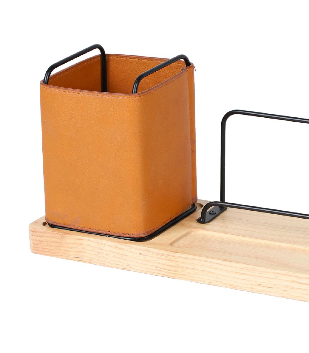 Wadiga Organiseur De Bureau Bois Et Métal 36x11x13.5cm