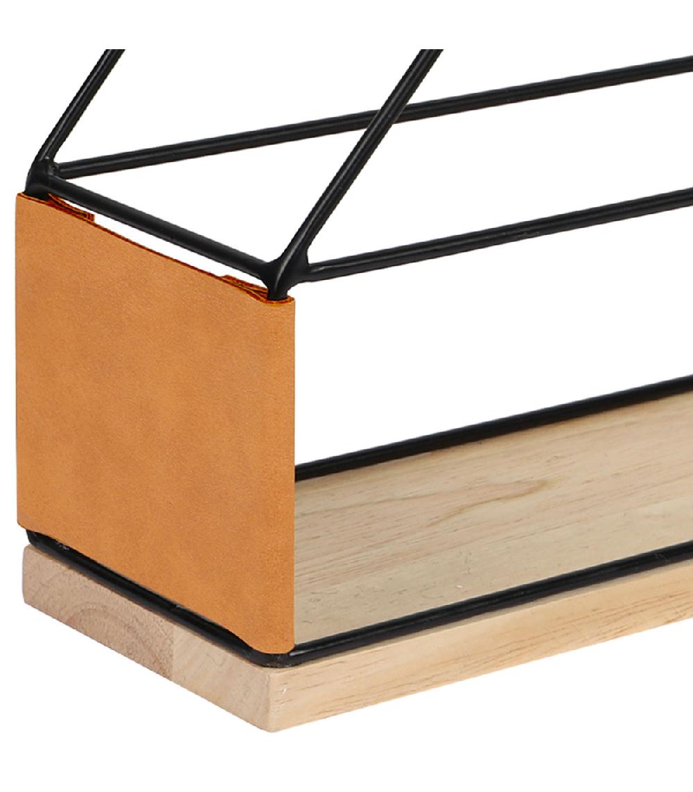 Wadiga Organiseur De Bureau Porte Documents Bois Et Métal 25x8.5x29cm