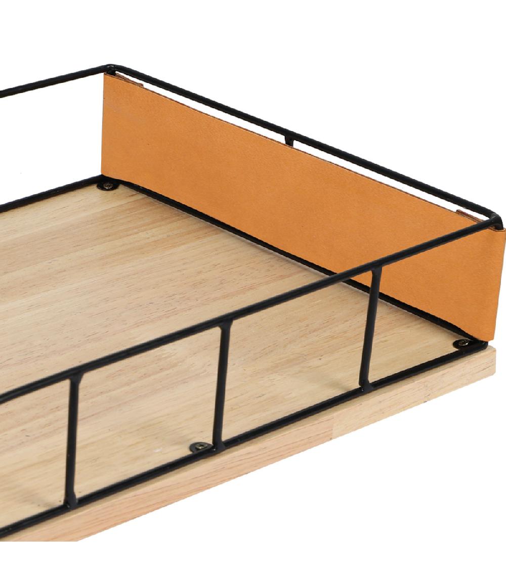 Wadiga Organiseur De Bureau Range Documents Bois Et Métal 32x24.5x7cm